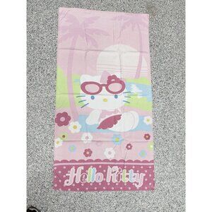 Hello Kitty Beach Towel Vibrant Colors Bikini Swimsuit Floral Beach Print